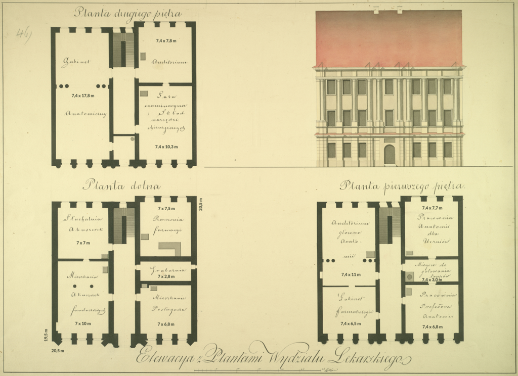 Siedziba Wydziału Lekarskiego przy ul. Jezuickiej na Starym Mieście, rys. J. Tafiłowski, 1827, AGAD