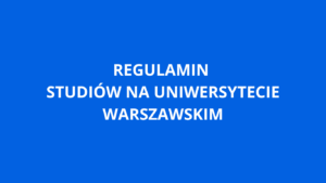 Regulamin studiów na UW